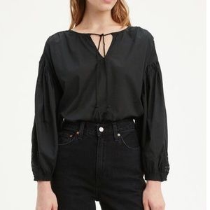 NWT Levi’s Freya Top Blouse Boho Black Puff XL